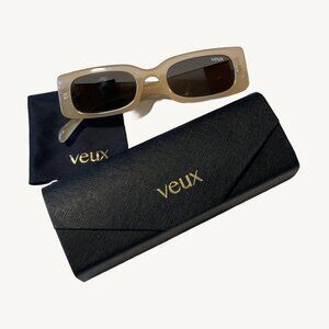 veux Australia Rectangle Transparent Nude and Gold Sunglasses